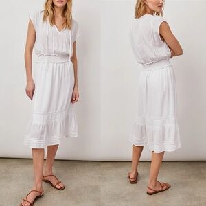 Rails Ashlyn Midi Dress in White Lace Detail